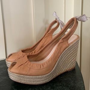 Coach leather espadrilles, heels - natural leather size 9